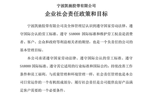 企業(yè)社會(huì)責(zé)任政策、目標(biāo)